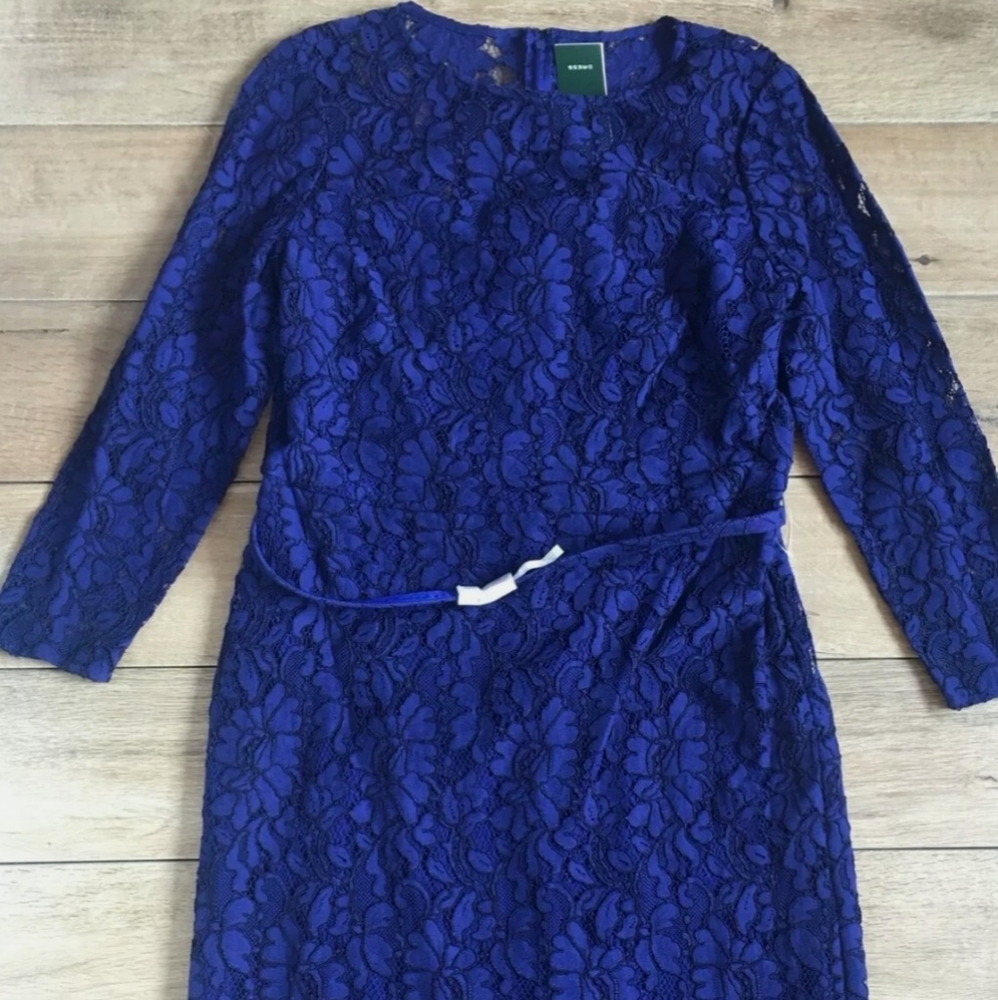 Ralph lauren belted lace dress